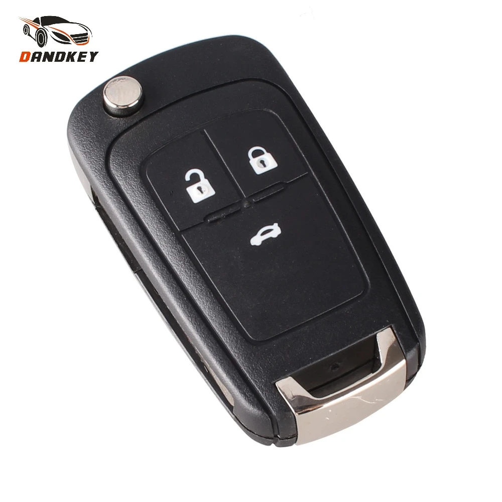 Dandkey Replacement Shell Flip Folding Remote Key Case For OPEL VAUXHALL Insignia Astra 3 Button HU100 Uncut Blade Key Shell