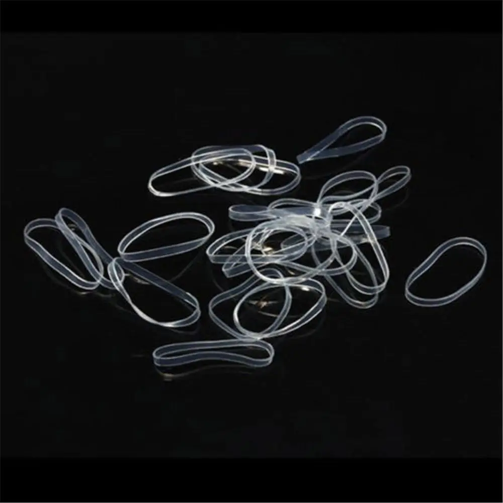 200 Pcs/Pack Clear Rubber Bands Hair Accessories Mini Braid Plaits Ponytail Holder Ties Popular Elastic Hair Bands