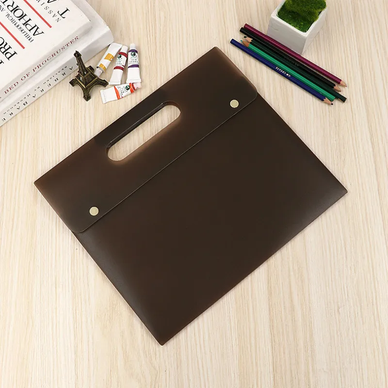 20 PCS Concise Waterproof Dustproof Plastic File Bag Folder Han Edition Portable Data Bag  Portable Student Archive Informatio
