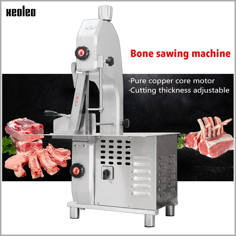 XEOLEO Bone sawing machine Electric Ribs Cutter Bone cutting saw Commercial Meat bone saws Frozen meat cutter 200-300kg/h 1100W