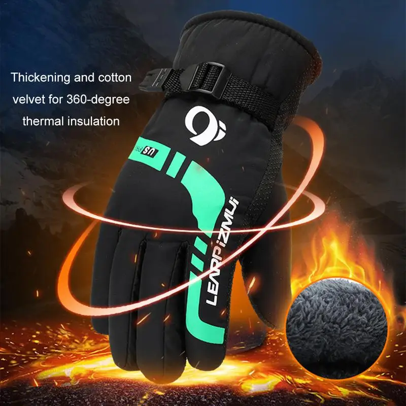 Professional Winter Ski Gloves Adult Waterproof Warm Gloves Snow Kids Windproof Skiing Snowboard Gloves