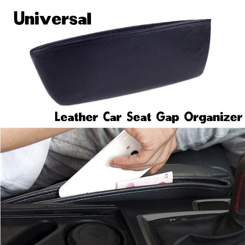 

2 Pcs Car Seat Gap storage bag PU Stowing Tidying Box Seat Pocket Organizer Space Save Store