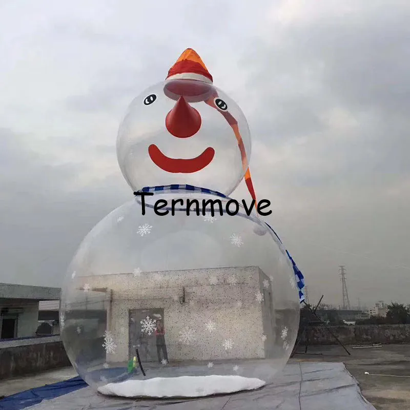 inflatable clear snowman christmas Inflatable snowman globe ball snow Globe bubble ball with snowman for decoration