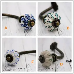 Curtain Tie Backs Hook Decorative Wall Hook Coat Hangers Ceramic Flower Pumpkin Hook Rustic Bathroom Towel Hook Antique Bronze