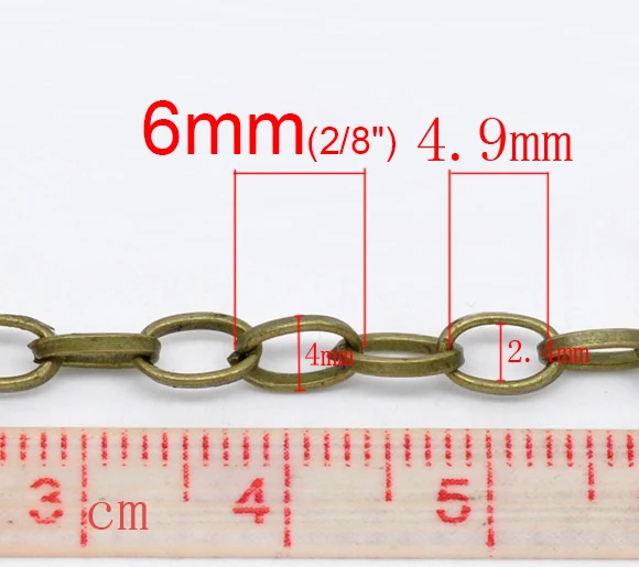 Lovely 10M Bronze Tone Link-Opened Cable Chains 6.5x4mm (B13394)