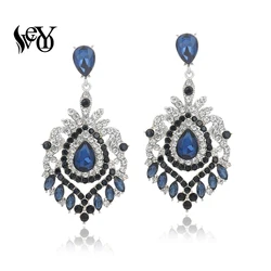 VEYO Luxury Full Rhinestone Crystal Drop Earrings for Women Vintage Dangle Earrings Fashion Jewelry New Gift