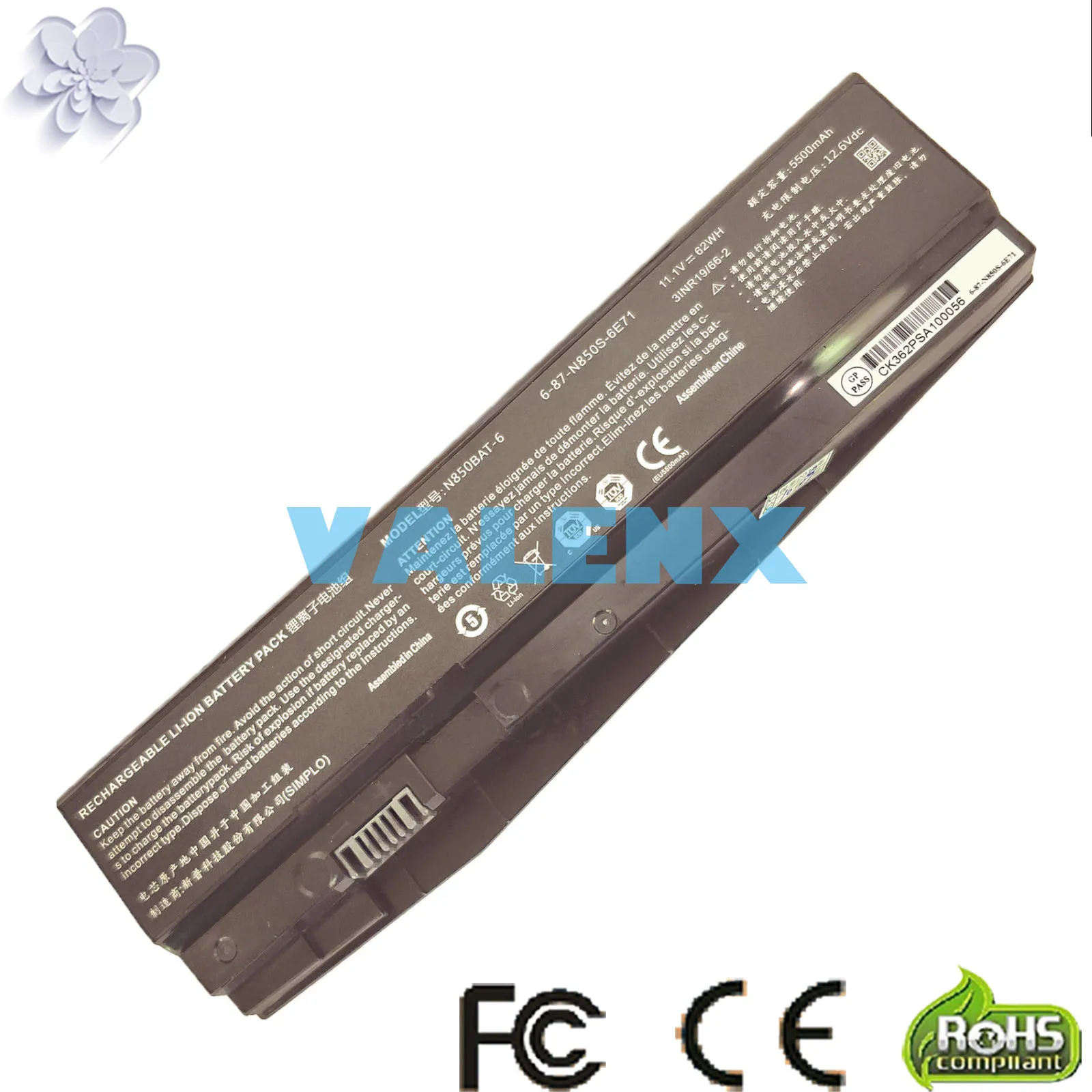 

6-87-N850S-6U7 6-87-N850S-6E7 N850BAT-6 Battery For Schenker Technologies XMG A517 For CLEVO N850HC N850HJ N850HJ1 N850HK1