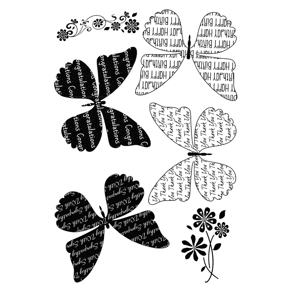 

Butterflies Spring Transparent Clear Silicone Stamp/Seal for DIY scrapbooking/photo album Decorative clear stamp