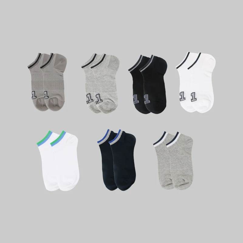 DONG AI Men's Short Socks Men Comfort Combed Cotton Socks Short Socks Cuff Stripe Number Fascinating Fashion Style