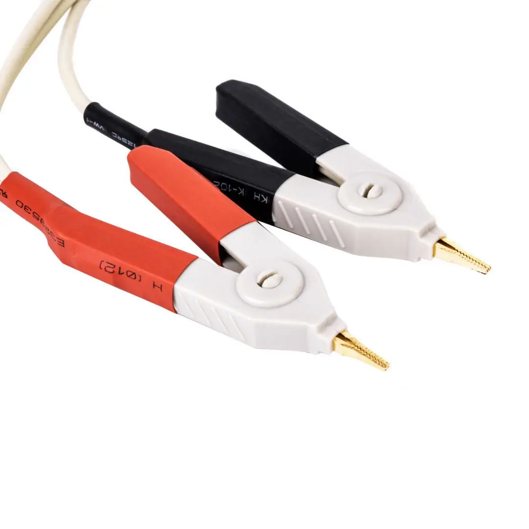 1 pair insulated banana plug clips cable Low Resistance LCR Clip Probe Leads Test Meter Terminal Kelvin Dropshipping