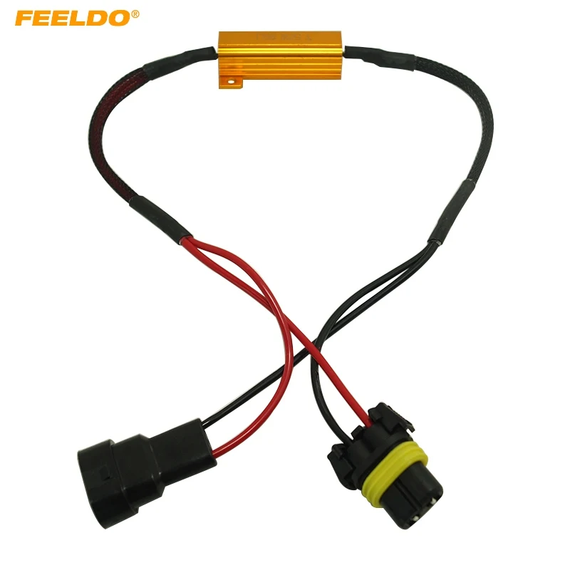 

FEELDO 6Pcs HB4/9006 Headlight Load Resistor Fog Lamps Decoder LED Connection Resistance Line LED Fog Lights Resistor