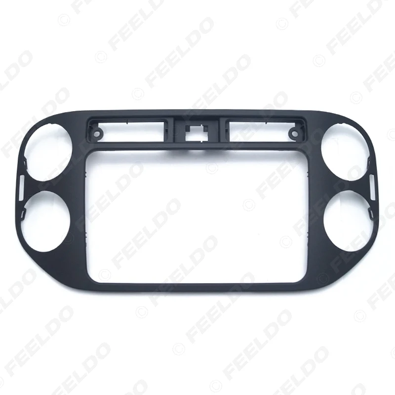 LEEWA 2Din Car Radio Fascia Frame for Volkswagen Tiguan 2013-2019 Stereo Panel Dash Mount Trim Installation Kit #CA2072