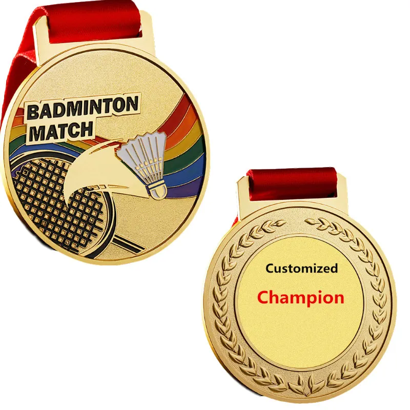 Badminton Competition Award, Sporting Trophies Medallion, Customized Logo, Badge Emblem, Gift, Gold, Sliver, Bronze, Metal