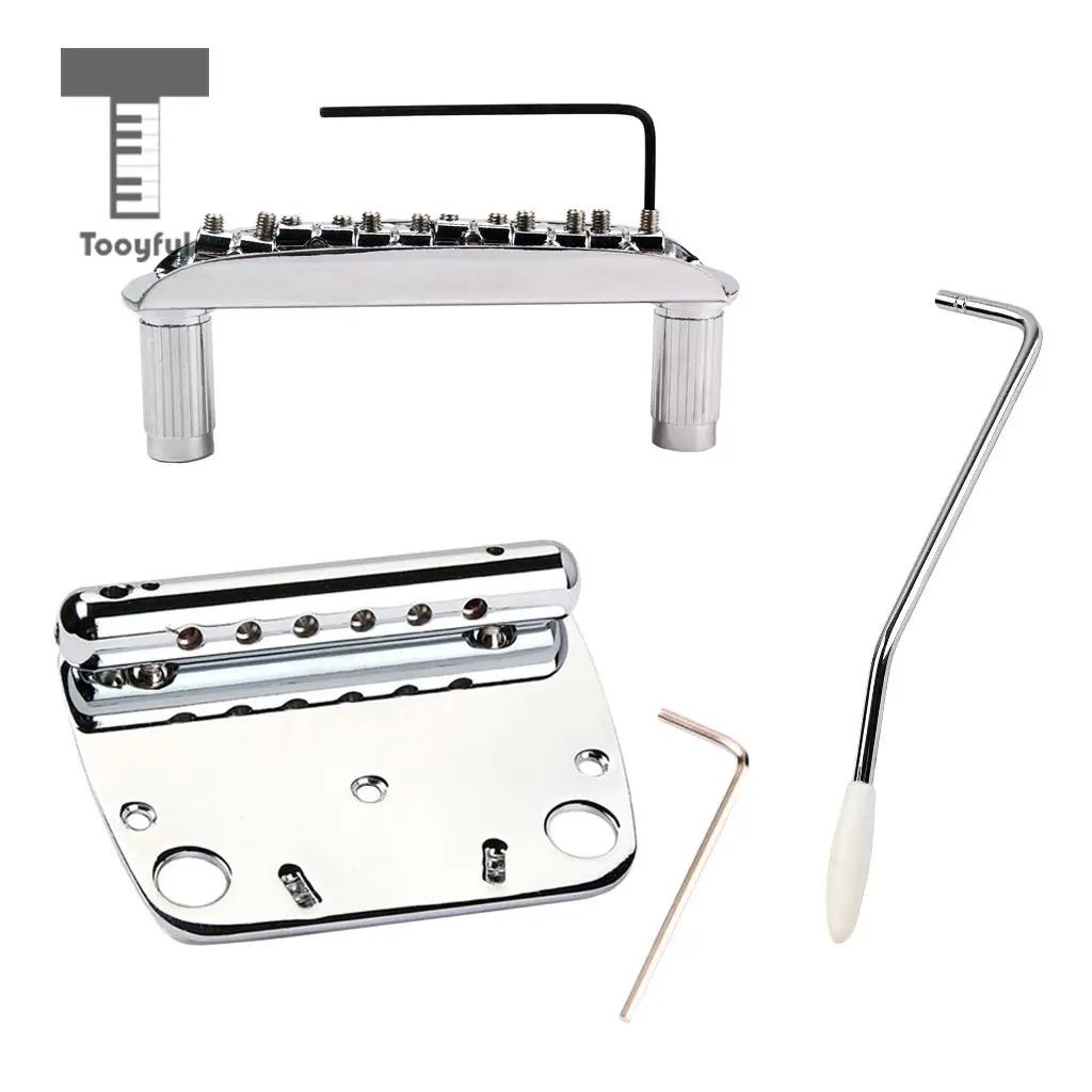 Exquisite 6 String Guitar Tremolo Bridge Tailpiece Set for Jazzmaster Musical Instrument Guitar Replacement Parts Chrome