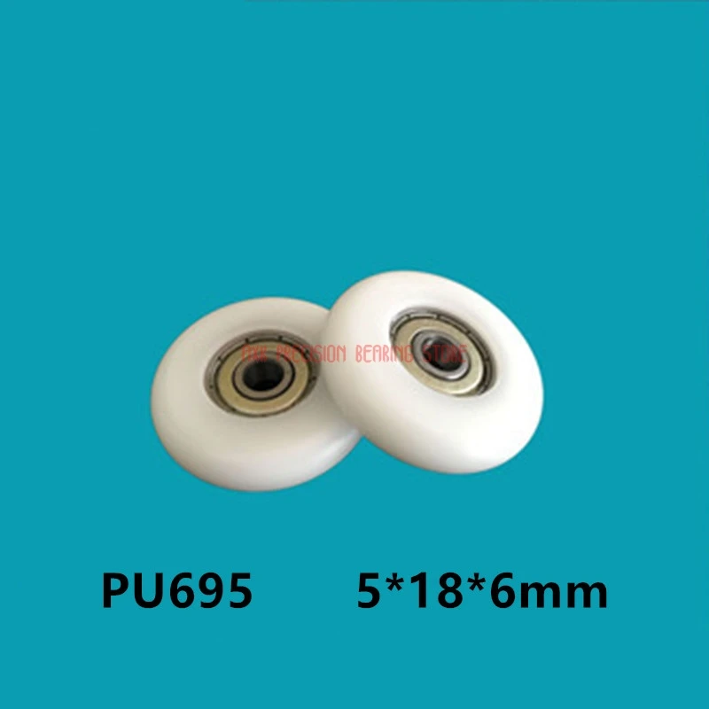 2023 Plastic Bearing10pcs 5*18*6mm Type Nylon Pulley Package Bearings For 3d Printer Doors 695 Wrapped Rubber Wheel