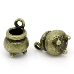 Charm Pendants Witch Cauldron Kettle Antique Bronze 12x8mm,20PCs (B28956)