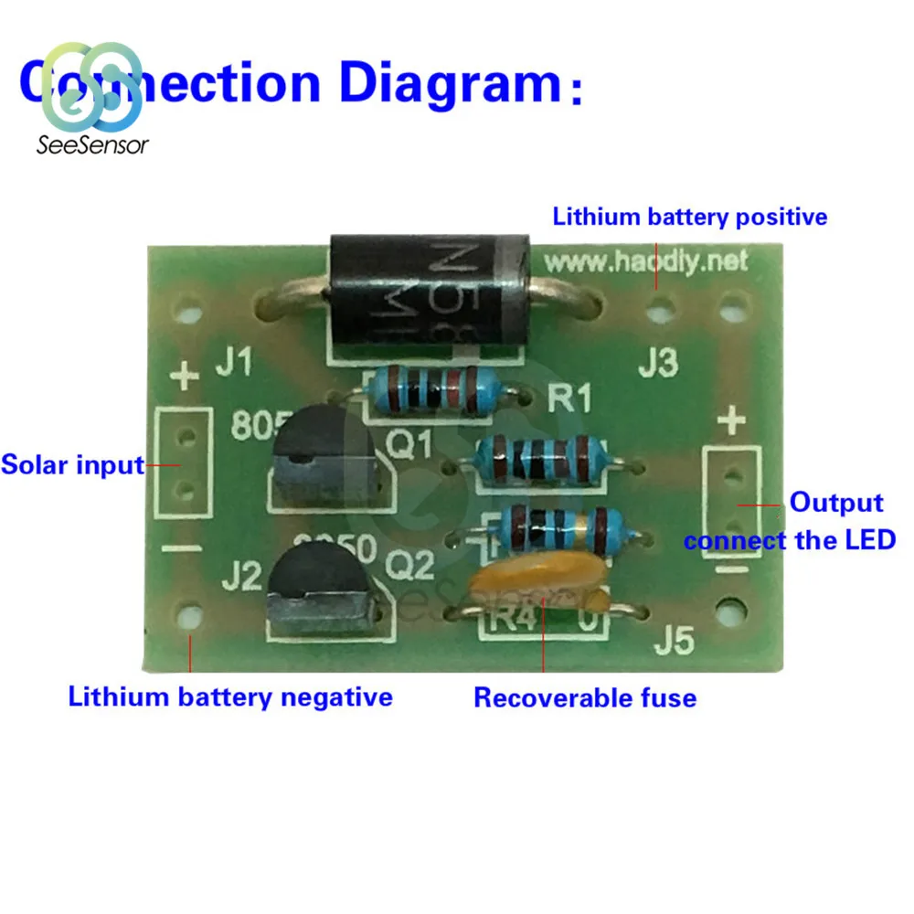 Lithium Battery Solar Charging Board with Protection Charger Module Light Control Sensor for LED Lamps Light DIY Kits