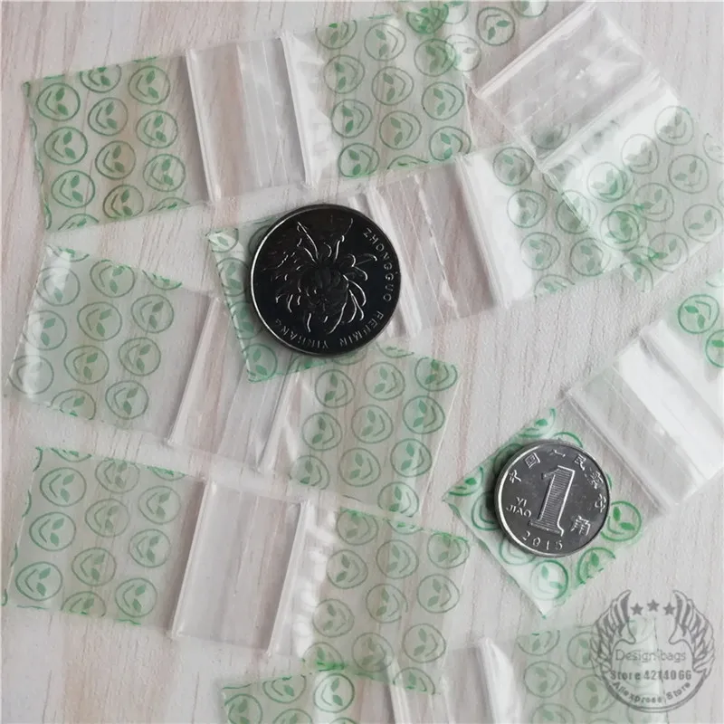 1010 Plastic Zipper Bags Green Alien Design 100 Ziplock Baggies Small 1\