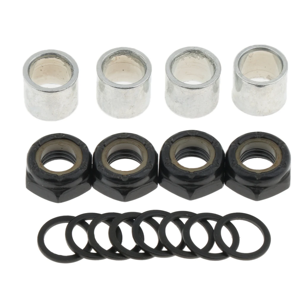 Perfeclan Skateboard Longbaord Bearing Spacers Washers Nuts Speed Rings Set