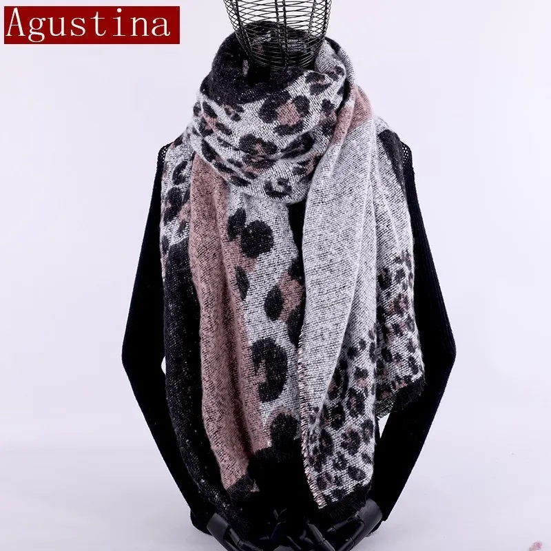 cashmere scarf Leopard print winter women wool Brand shawl hijab luxury for ladies long scarves thick oversize pashmina sjaal