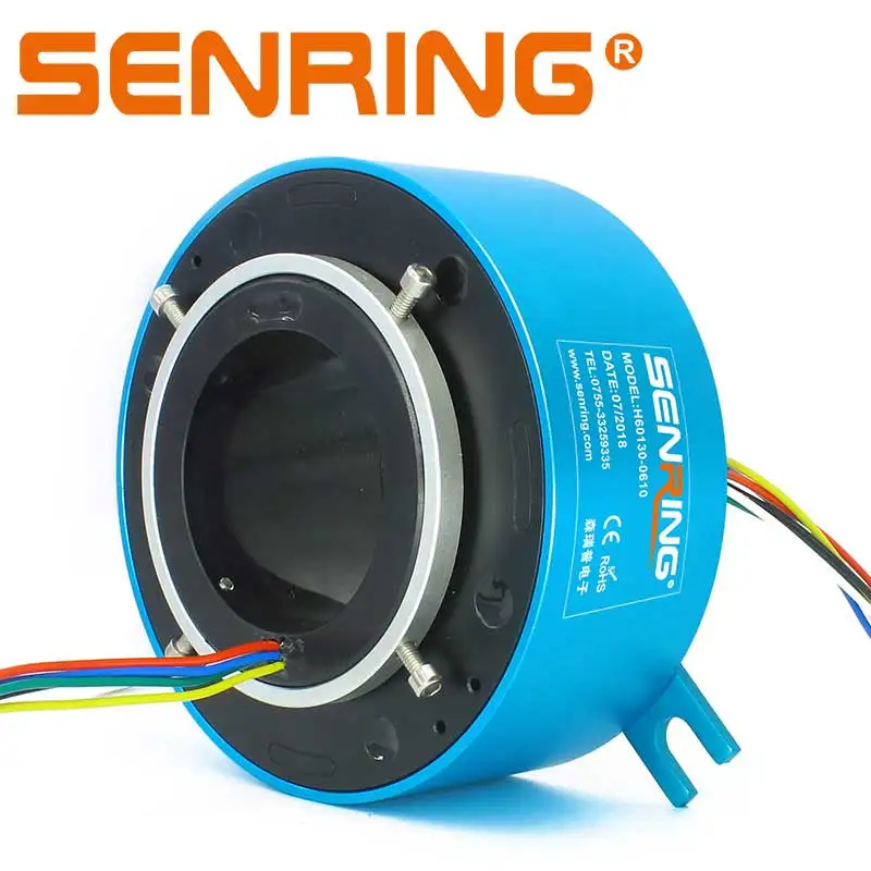 Large Diameter Rotary Joints 130mm Bore size 60mm of Through Bore Slip Ring 6 Wires 10A Electric Current Transmit