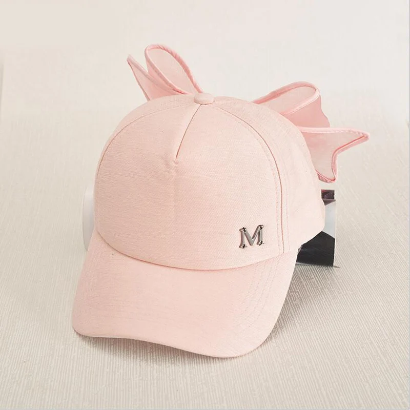 Parent-child Baseball Cap Fashion Mother Daughter Sun Cap Solid Bowknot Hat For Girls Wide Brim Summer Sun Cap Girls Clothing