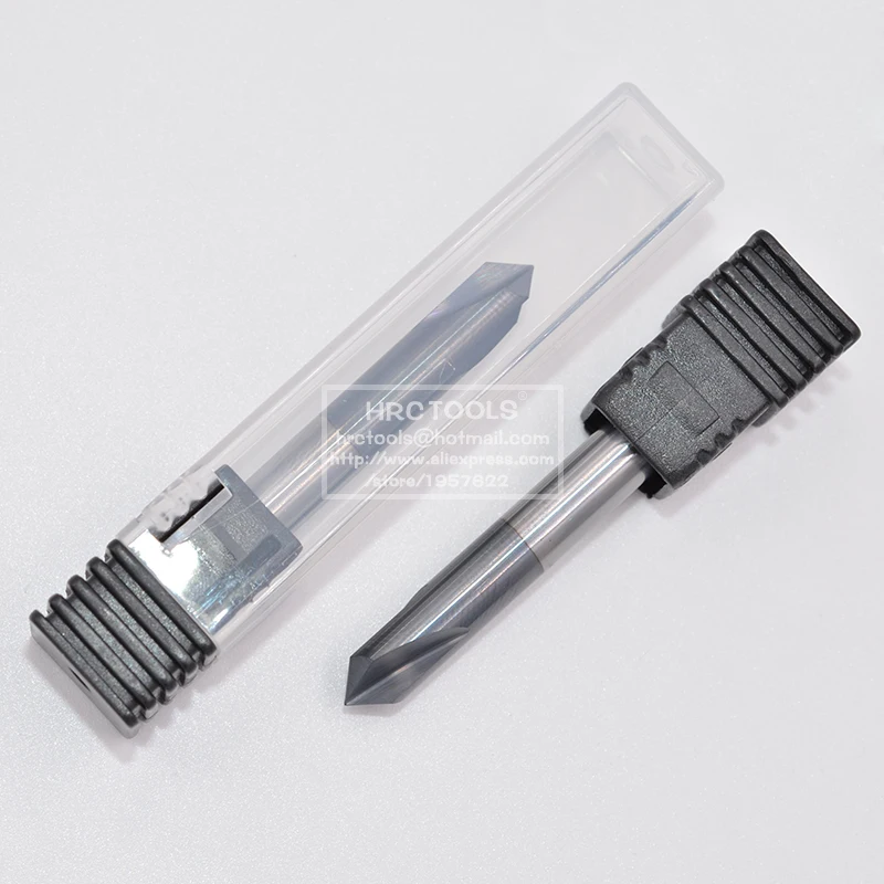 T10-8Dx60ax60L 3 Flutes  Nano Coated Tungsten Steel Carbide Chamfer End Mill 60 Degree End Milling Cutter Bit