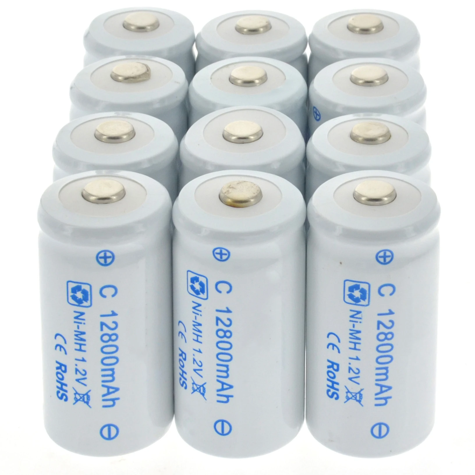 Baterías recargables de tamaño C, pilas de 12800mAh, 1,2 V, R14, célula C, NI-MH, 1-20 Uds.