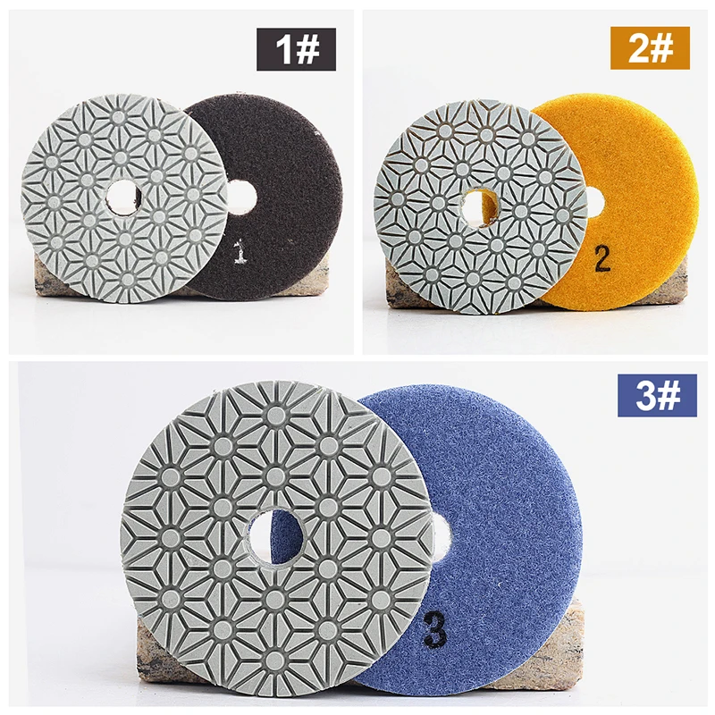DC-SFDW3PP02 asciutto o bagnato tamponi per lucidatura 4 pollice 3 pz/set per granito, marmo e pietra costruita