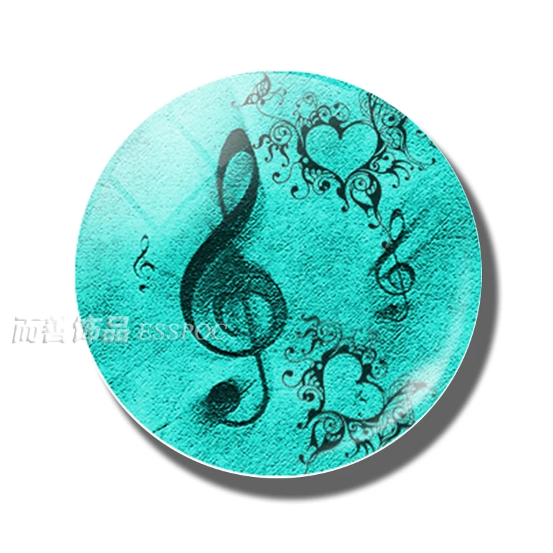 5PCS/SET Music Notes 25 MM Glass Dome Cabochon Jewelry Butterfly Musician Making Pendant Students Fashion Gift