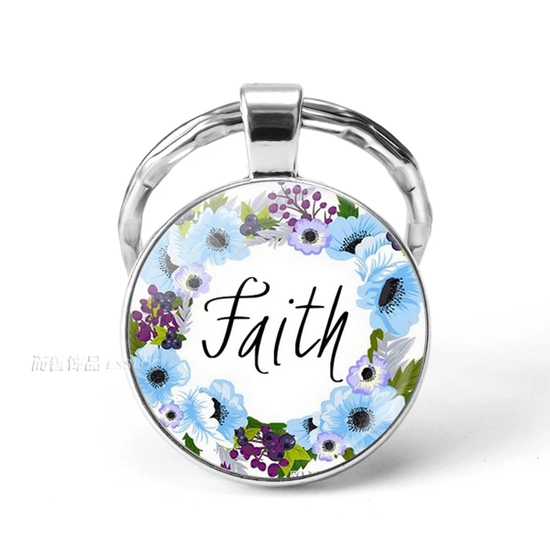 Bible Verse Psalm Keychain Pendant Key Chain Key Rings Key Fob Inspirational Quote Jewelry Christian Party Favor Gift