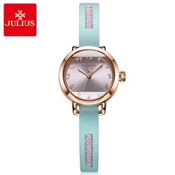 Reloj pequeño Julius Lady para mujer, reloj de pulsera de cuarzo japonés Miyota, 5 colores, Mini horas de moda, caja de regalo de cumpleaños para niña