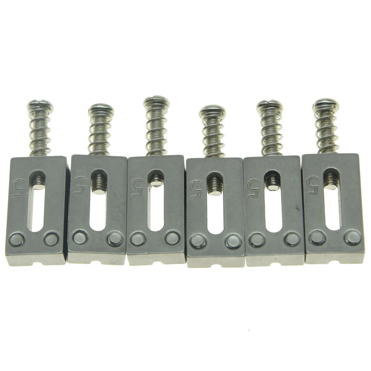 KAISH Set of 6 Stainless Steel Saddles Guitar Bridge Saddle 10.5mm/10.8mm String Spacing for ST TL Guitars