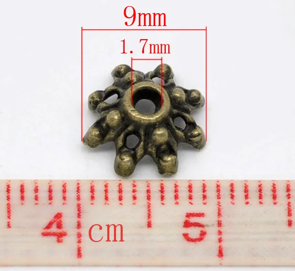 DoreenBeads 200 Bronze Tone Flower Bead Caps 9x3.5mm (B12989) yiwu