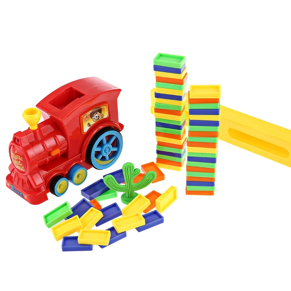 Classic 60pcs Domino Blocks Classic Toys Train Kit Motorized Domino Early Education Toy For Children Kid Birthday Christmas Gift