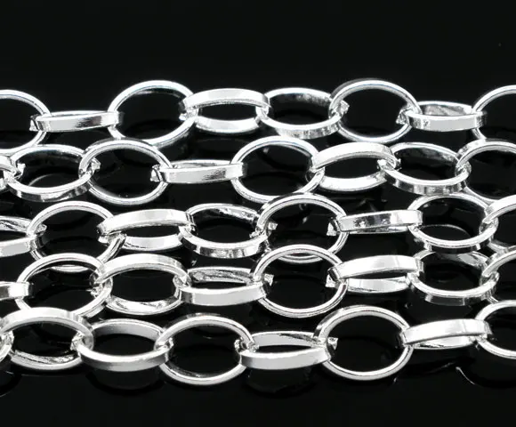DoreenBeads 4M Silver color Link Chains 8x6mm Findings (B05739), yiwu