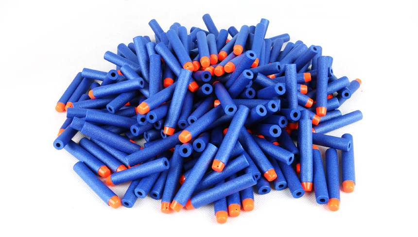 50 peças de dardos macios para recarga de arma de brinquedo para crianças, refil com 7.2cm, modelo nerf, macio e oco