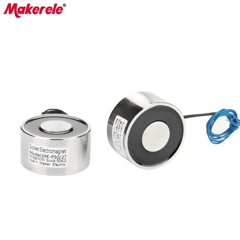 MK50/27 Holding Electric Magnet Lifting 50KG/500N Solenoid Sucker Electromagnet DC 6V 12V 24V Electromagnets In Industry