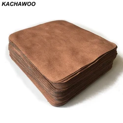 Kachawoo 175mm X 145mm Brown Glasses Cleaning Cloth Suede Customize Glasses Accessories 100pcs Microfiber Cloth
