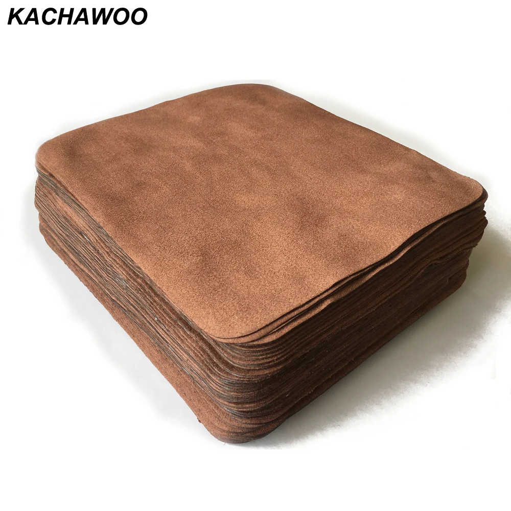 Kachawoo 175mm X 145mm Brown Glasses Cleaning Cloth Suede Customize Glasses Accessories 100pcs Microfiber Cloth