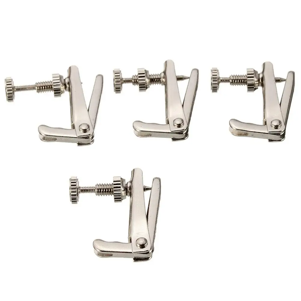 

4pcs Copper Nickel Alloy Silver Violin Tuner Fine Tuners Spinner String Adjuster Violin Accessories for 3/4 4/4 Violin