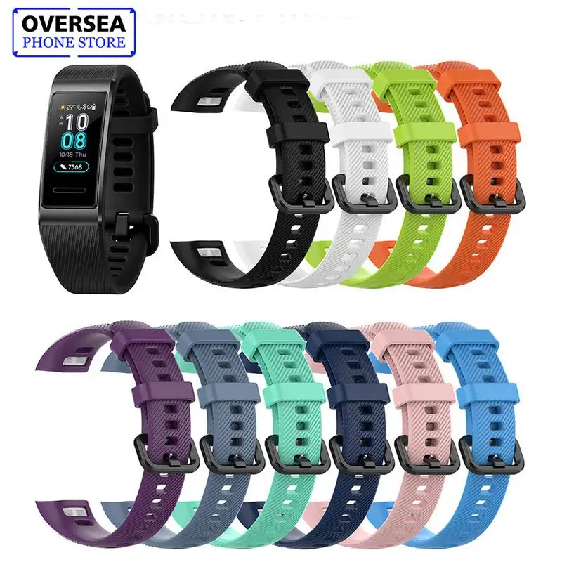 الرياضة سيليكون حزام الساعات لهواوي باند 3 برو معصمه استبدال الأصلي لينة سوار حزام الموضة