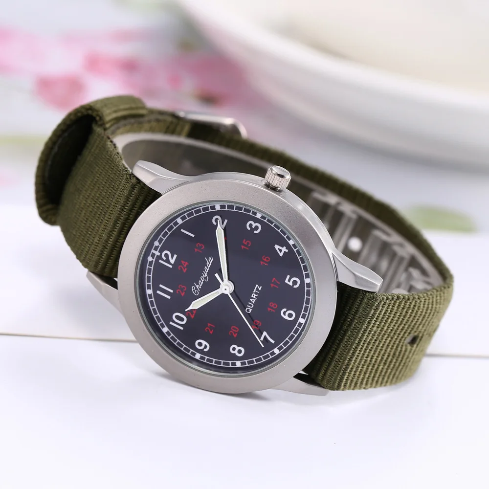 새로운 캔버스 어린이 소년 패션 시계 캐주얼 석영 조절 팔찌 선물 멋진 멋진 시계