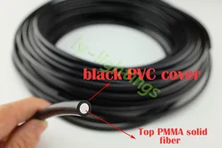 Black optical fiber cable solid PMMA for star ceiling pool sauna room outdoor garden decoration 3mmx20m fiber optics