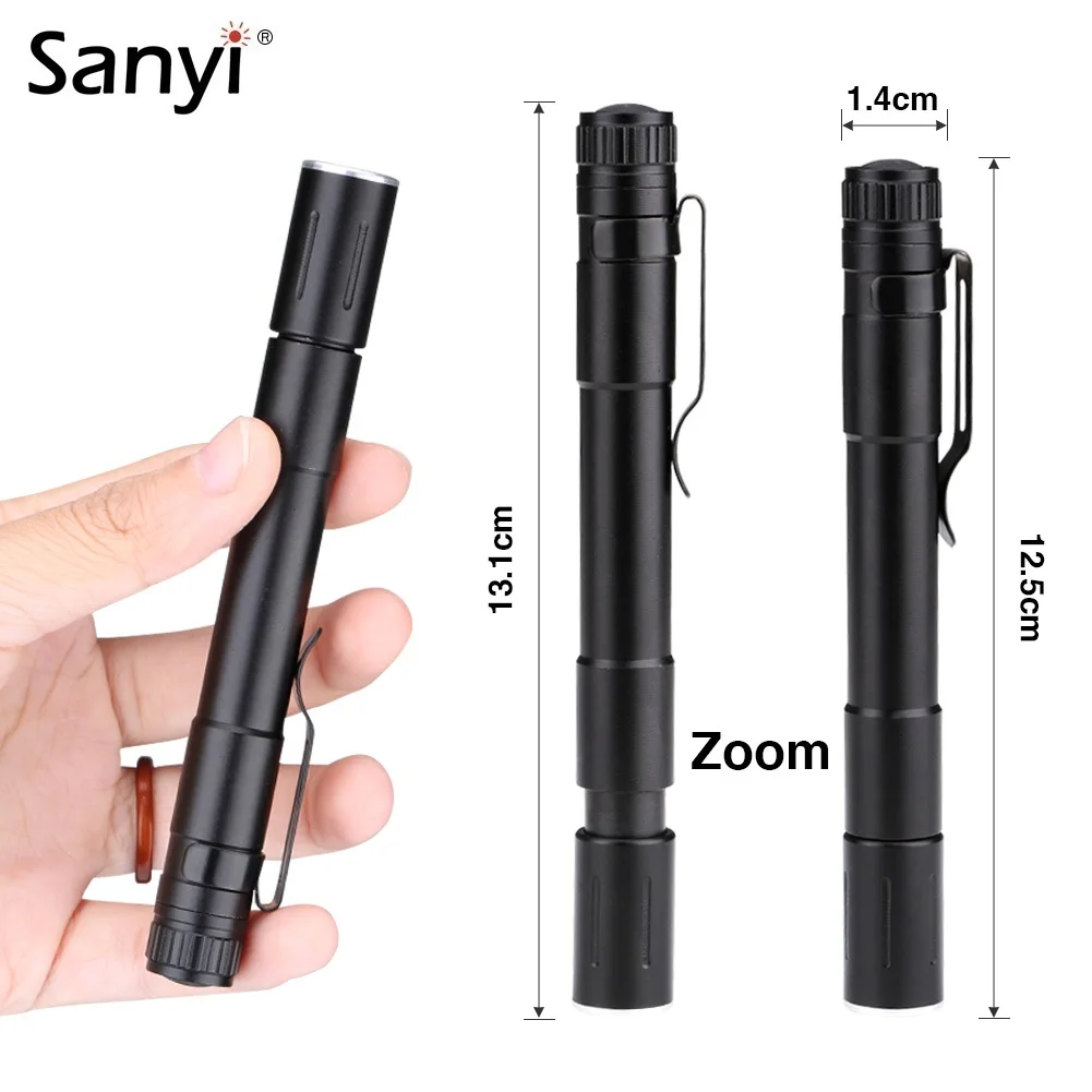 Mini Portable Small Penholder 3 Modes LED Flashlight Aluminum Alloy Night Walking Lighting Car Maintenance Work Torch