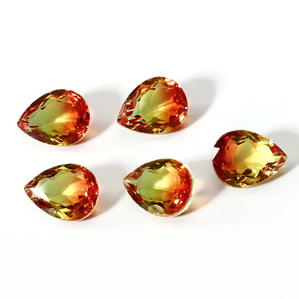 7x9 MM Watermelon Gemstone 2-3 ct Water Drop Cut Loose Stones Top Quality Brand Decoration Gifts Fine Jewelry 5 pcs/set