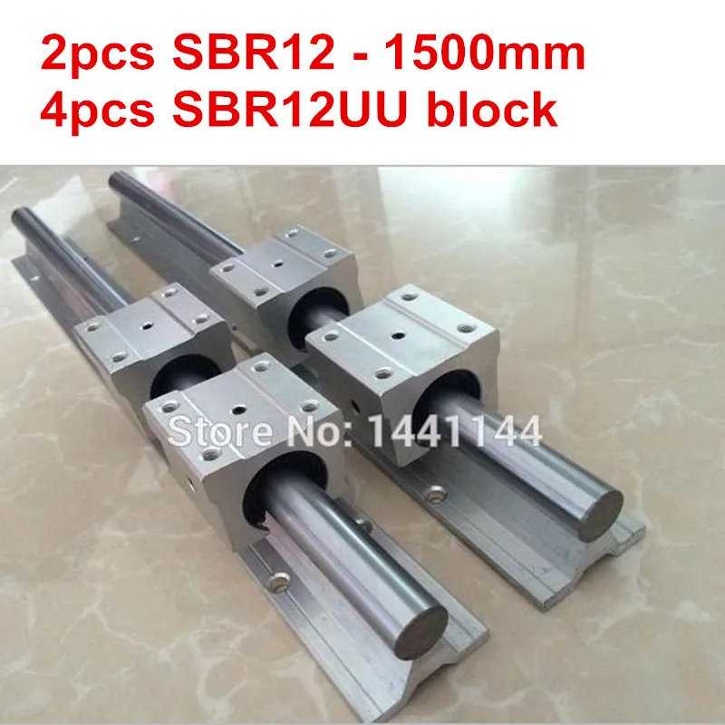 

SBR12 linear guide rail: 2pcs SBR12 - 1500mm linear guide + 4pcs SBR12UU block for cnc parts