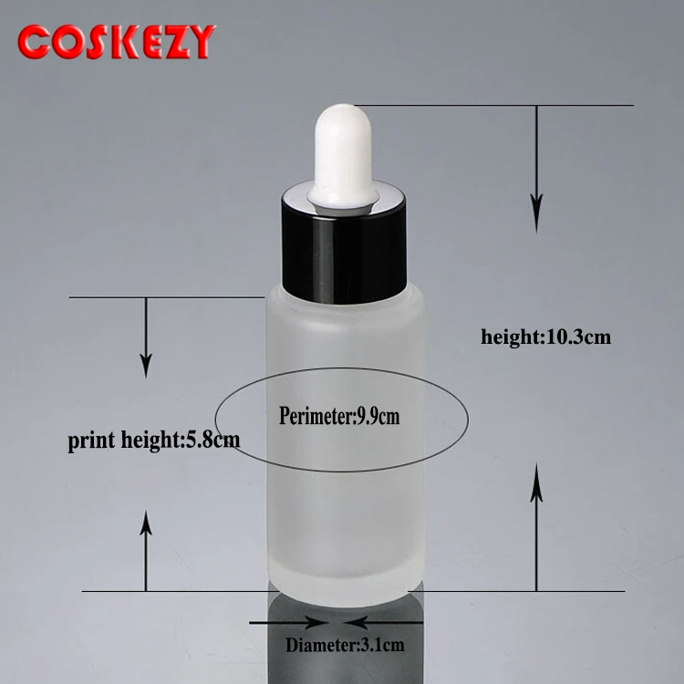 

Hot sale frosted 25ml round e liquid dropper bottle, empty 25ml glass bottle with dropper for essential oil