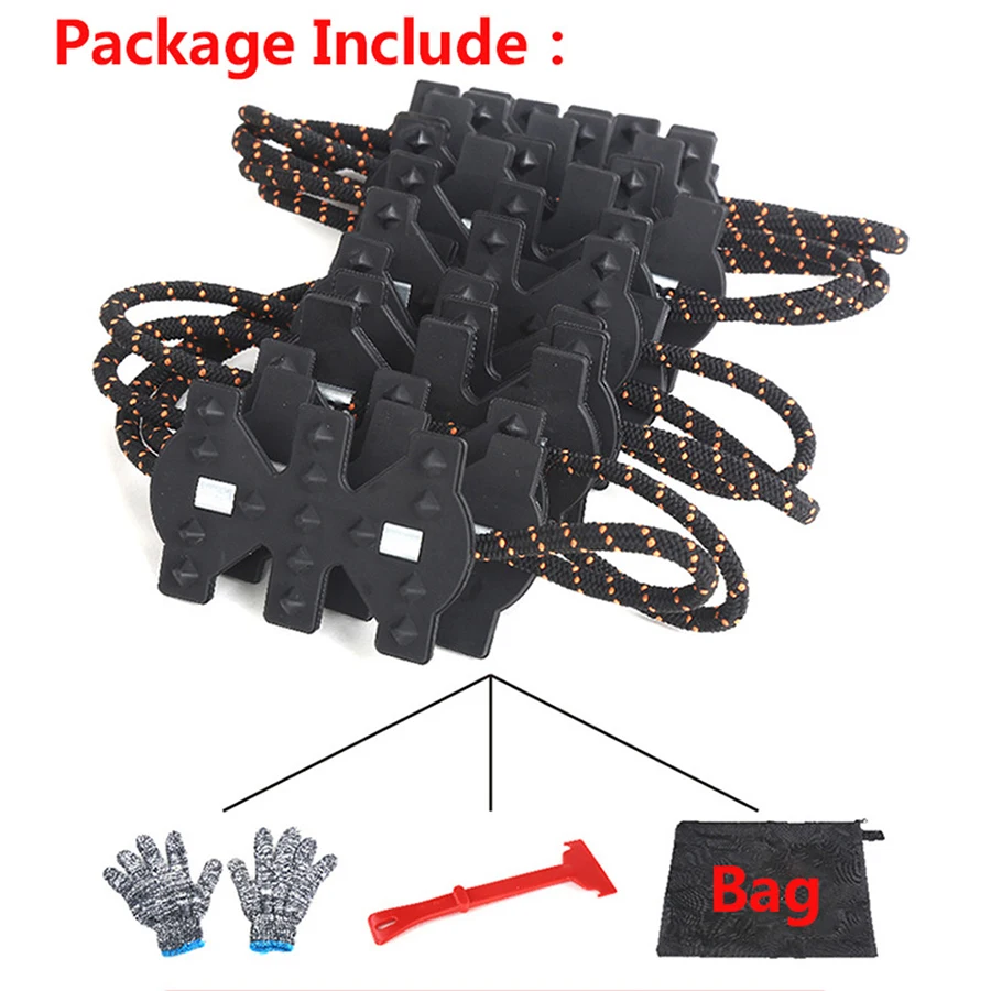 4 Pcs Car Snow Tire Chain Anti skid Belt Widened Vehicles Winter Non Slip Truck Auto Accessories Easy Installation