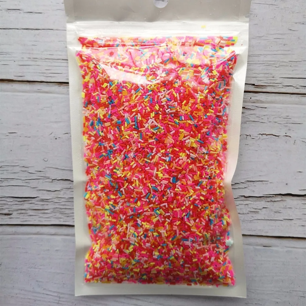 100 g/borsa Slime Filler Clay Sprinkles Filler Toys accessori Candy Fake Cake fette di Dessert decorazione a forma di cuore